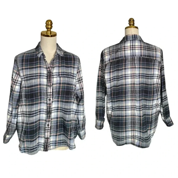 MADEWELL | Midnight Green Flannel Sunday Shirt in Cronston Plaid Size S - Picture 7 of 11